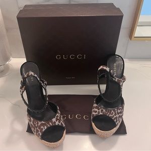 Gucci Animal Print Platform Espadrilles